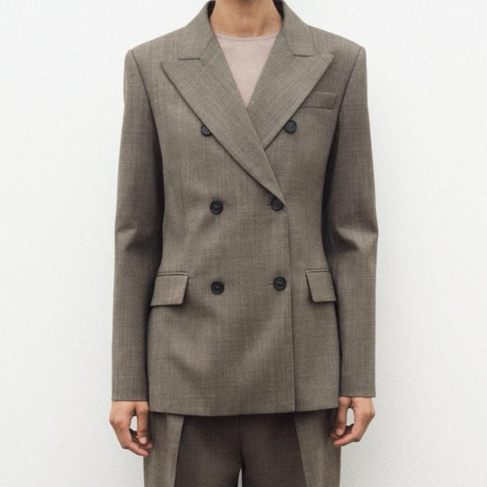 NWT Womens Zara fitted wool double breasted blazer size XL